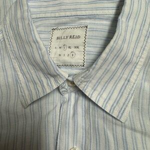 Billy Reid Light Blue Striped Men's Shirt
